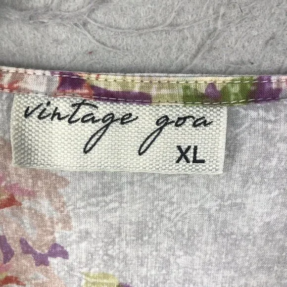 Vintage Gora Top Womens Extra Large Abstract Art To Wear Mod Embroidery Boho - Picture 7 of 16